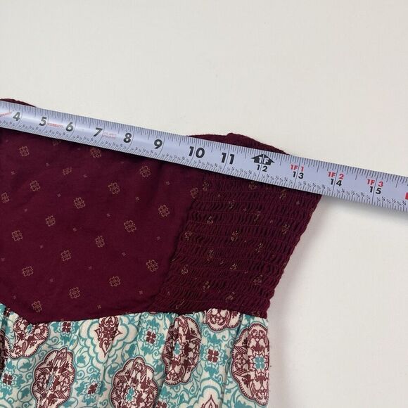 ROXY Y2K Babydoll Strapless Boho Maxi Dress Small Beachy Fairy Peasant Hippie - Picture 6 of 14